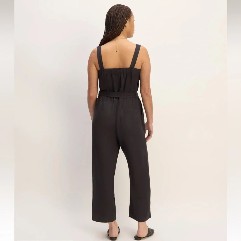 Everlane The Side Button Linen Jumpsuit Size 6